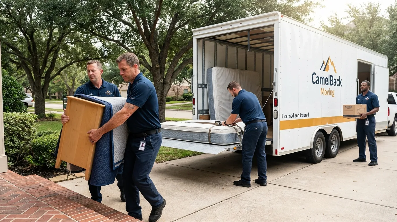Crew loading residential truck for cross-state move from Tarentum, PA
