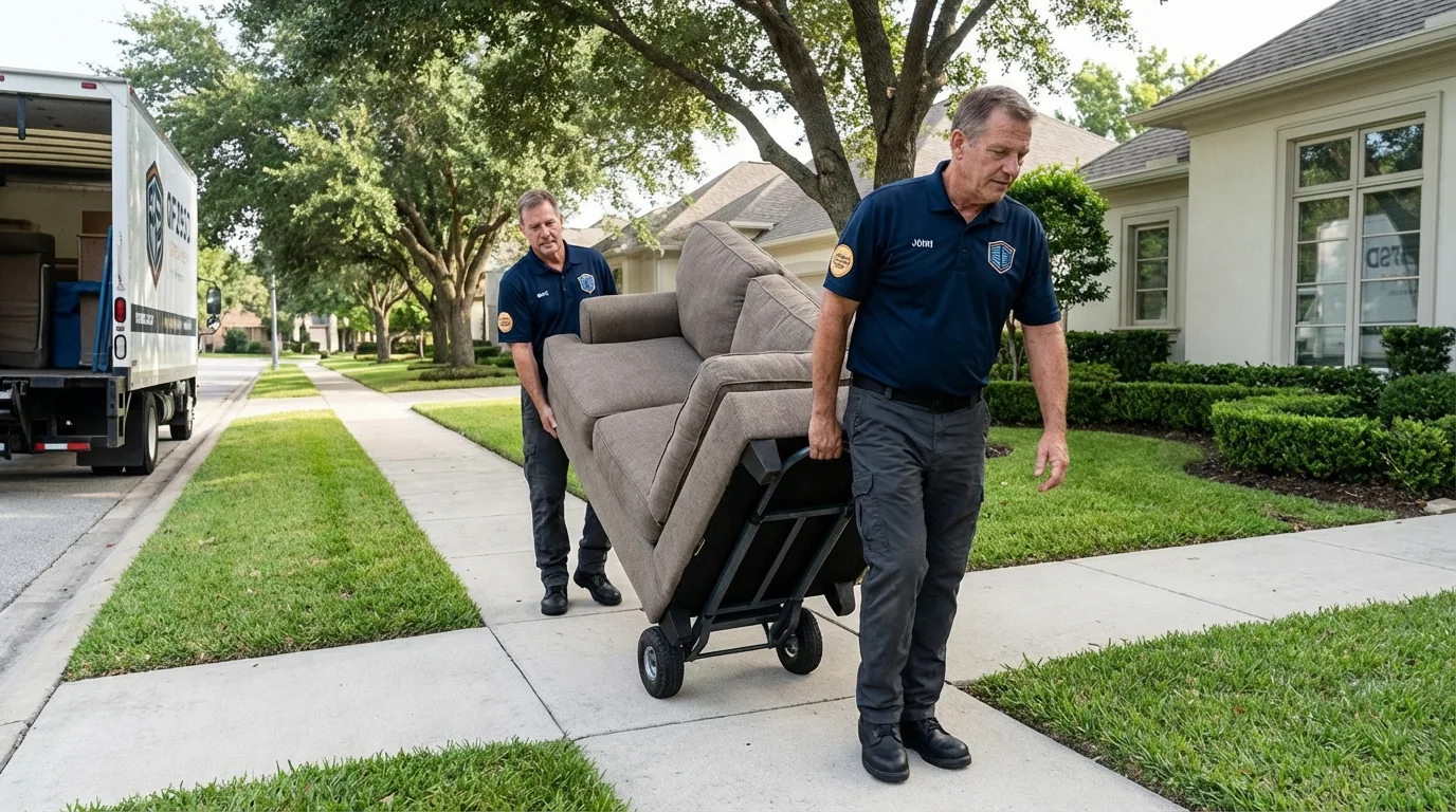 Local residential moving crew loading furniture in Tarentum, PA